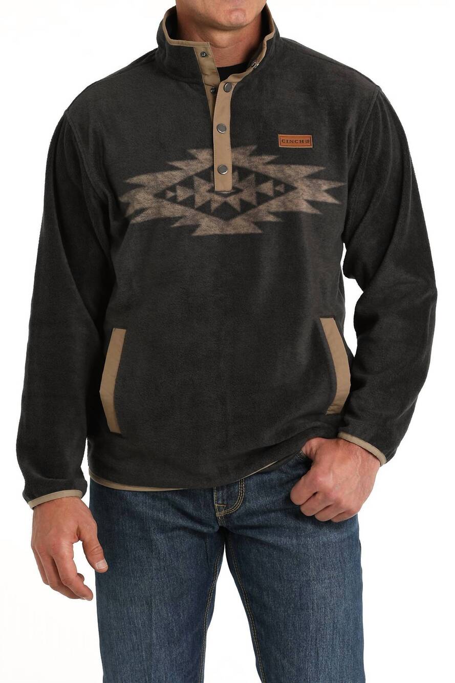 NEW CINCH men's polar fleece jacket in charcoal